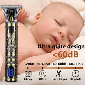 Precision LCD Hair Trimmer with Vintage Design