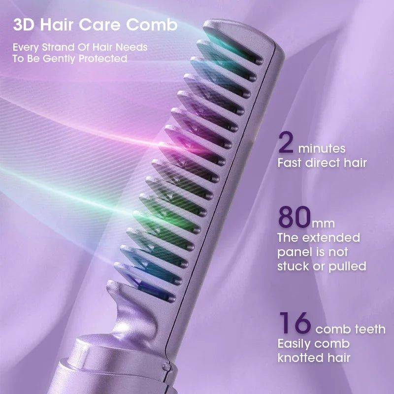 🔥HOT SALE - 2024 New Rechargeable Cordless Hair Straightener Brush