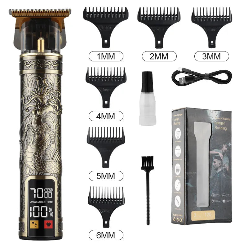 Precision LCD Hair Trimmer with Vintage Design