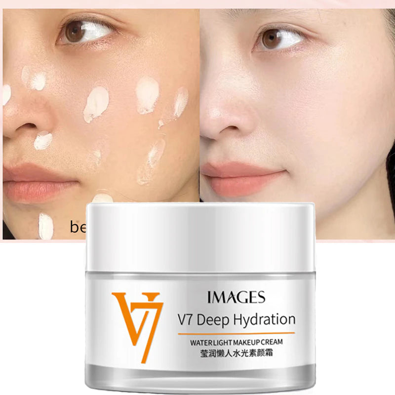 Quick Whitening Face Cream Long Lasting Moisturize Oil Control Skin Care Cover Pores Acne Nude Makeup Base Brighten