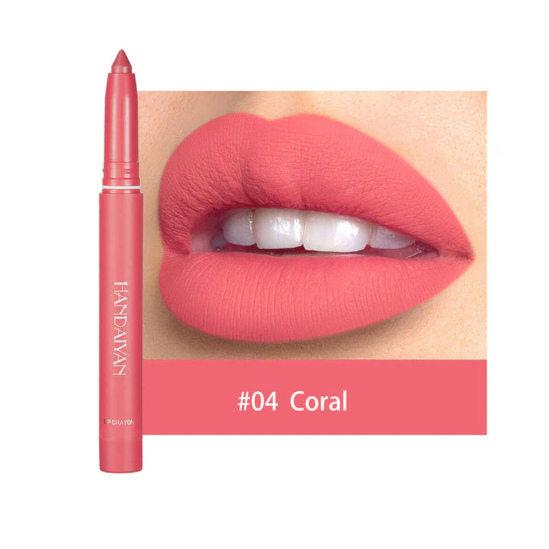 12 Color Matte Lipstick Pen Nude Pink Matte Solid Lip Gloss Waterproof Long Lasting Lipstick Pencil Lip Liner Pen Lip Makeup