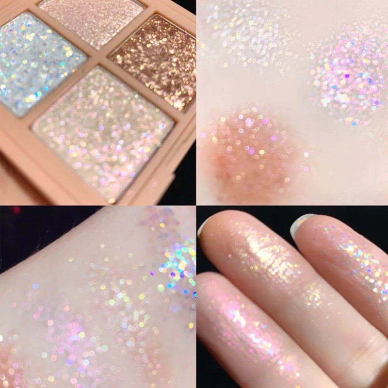 9 Colors Shimmer Shiny Eyeshadow Palette Soft Girl Makeup Waterproof Glitter Diamond Pigment Eye Shadow Powder Makeup Cosmetic