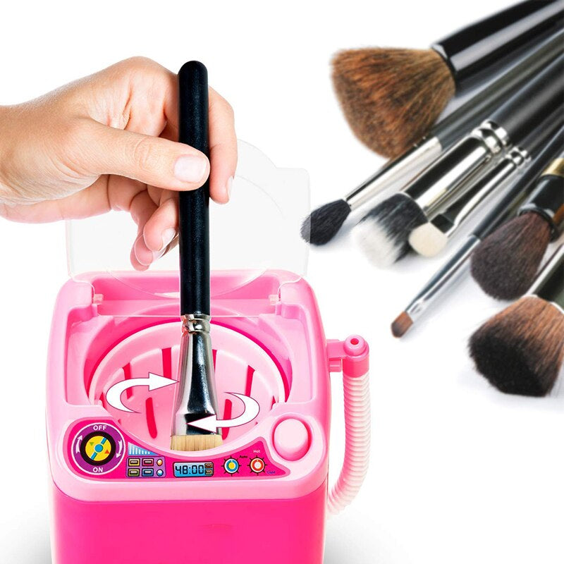 New Makeup Washing Machine Mini Automatic Makeup Brush Cleaner Device for Sponge Powder Puff False Eyelashes Electronic Battery