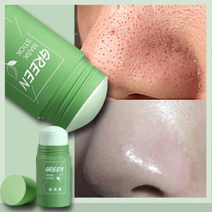 2PCS Green Tea Repair Acne Mud Mask Face Clean Clay Stick Pore Shrinkage Treat Pimple Cream Nose Blackhead Remove Oil Control