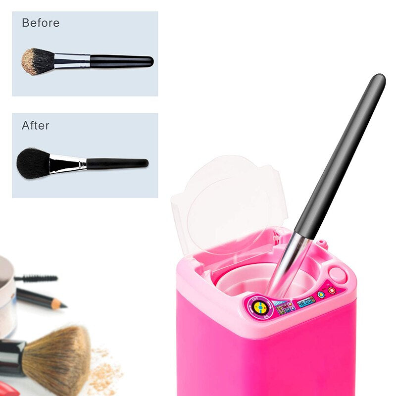 New Makeup Washing Machine Mini Automatic Makeup Brush Cleaner Device for Sponge Powder Puff False Eyelashes Electronic Battery