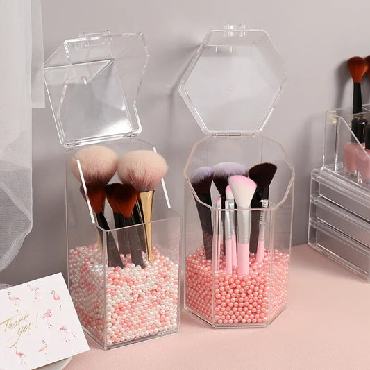 Acrylic Makeup Brush Holder Makeup Organizer Cosmetic Holder Lipstick Pencil Storage Container Transparent Storage Box Holder