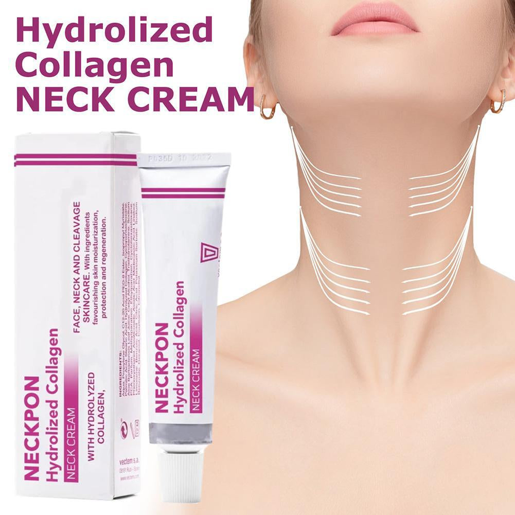 Neckpon Hydrolized Collagen Neck Cream for Face Neck Cleavage Skincare Cream with Hydrolized Collagen Vera Anti-Aging Cream 1Pc