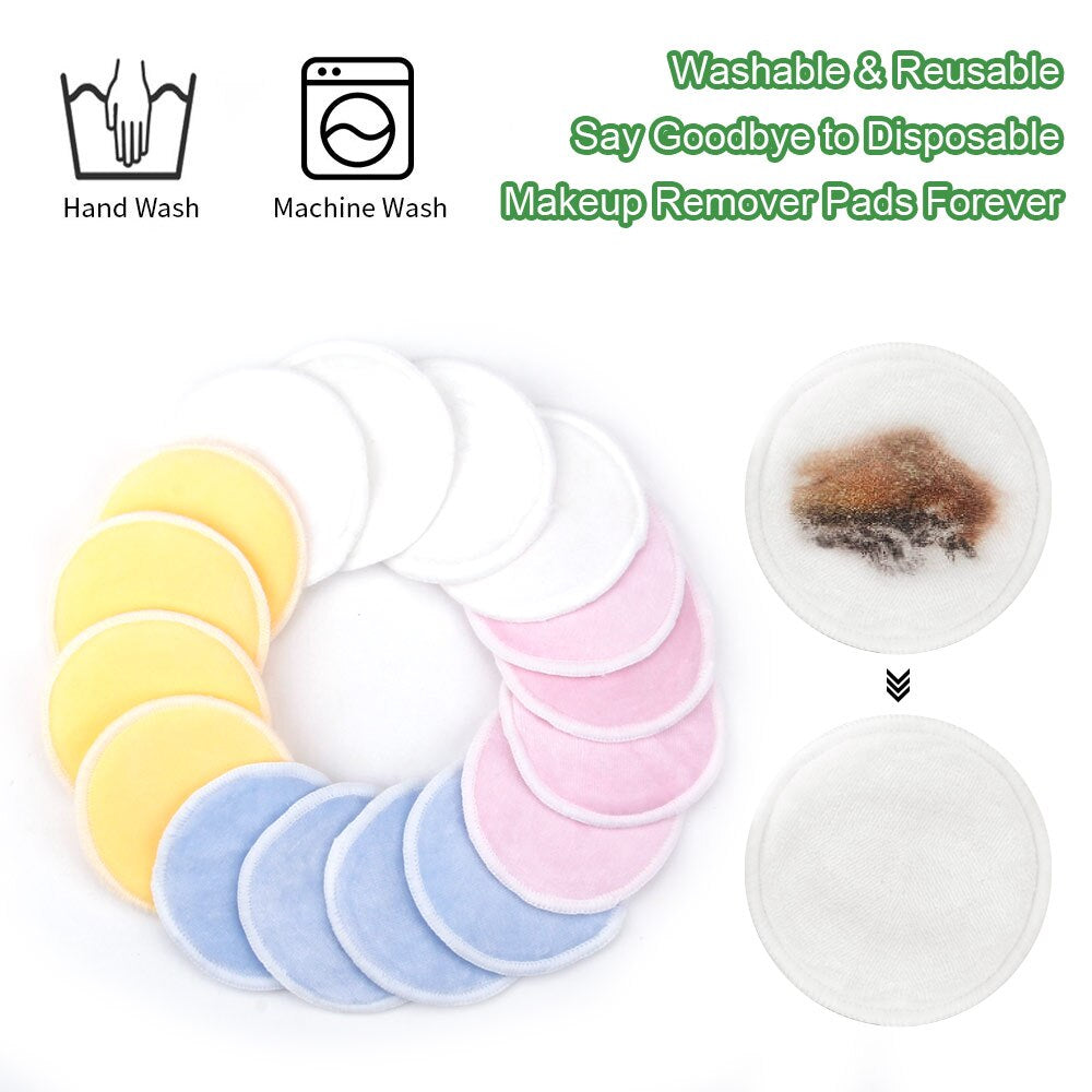 3/4/8Pcs Makeup Remover Cloth Reusable Makeup Pads Washable Cleansing Cotton Face Cleaning Make up Remover Towel Cosmetic Puff