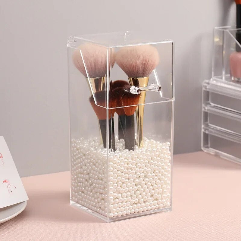 Acrylic Makeup Brush Holder Makeup Organizer Cosmetic Holder Lipstick Pencil Storage Container Transparent Storage Box Holder