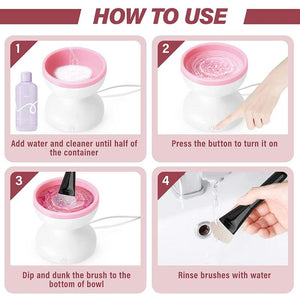 Portable USB Makeup Brush Cleaner Machine Electric Cosmetic Brush Cleaning Washing Tools Automatic Cleaning Makeup Brushes