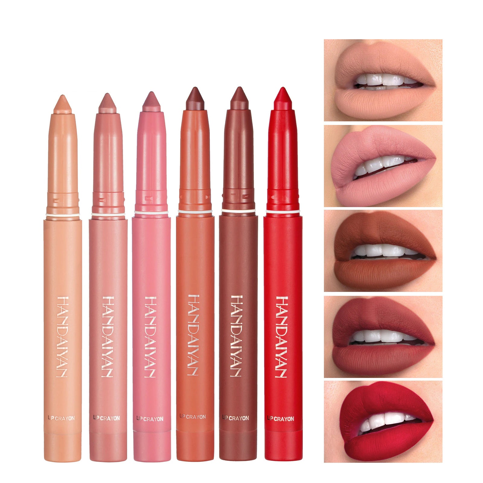 12 Color Matte Lipstick Pen Nude Pink Matte Solid Lip Gloss Waterproof Long Lasting Lipstick Pencil Lip Liner Pen Lip Makeup