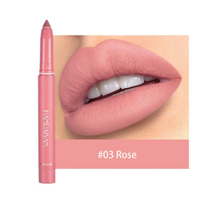 12 Color Matte Lipstick Pen Nude Pink Matte Solid Lip Gloss Waterproof Long Lasting Lipstick Pencil Lip Liner Pen Lip Makeup