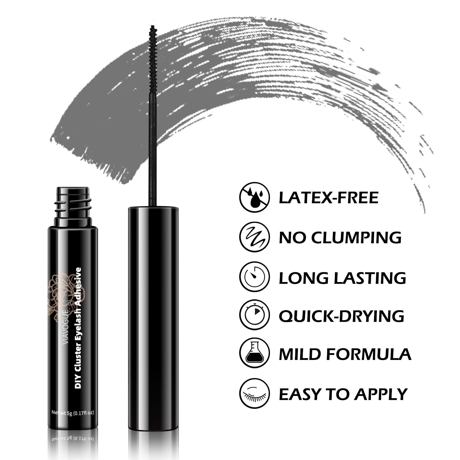 Black Cluster Eyelash Adhesive DIY Segmented Lash Lifting Glue Waterproof Sweatproof Eye Makeup Base Makeup Cosmetic