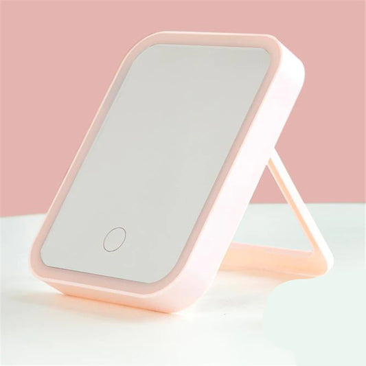 USB Charging Portable Folding LED Makeup Mirror with Light Ladies Makeup Lamp Cosmetic Mirrors Dropshipping 30#102