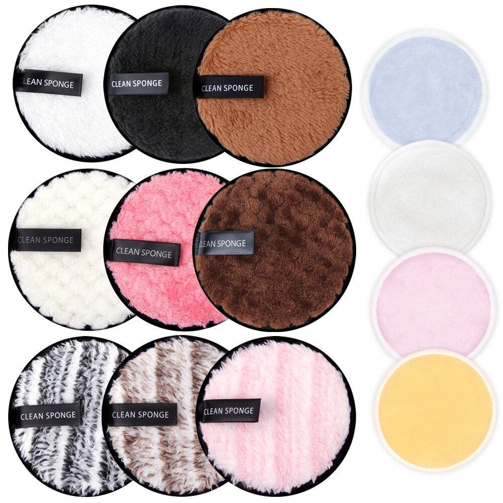 3/4/8Pcs Makeup Remover Cloth Reusable Makeup Pads Washable Cleansing Cotton Face Cleaning Make up Remover Towel Cosmetic Puff